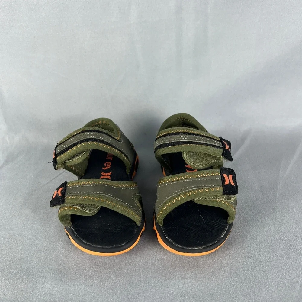Hurley Loni Water Shoes Toddler's 7 Green Black Comfort Adjustable Hook & Loop